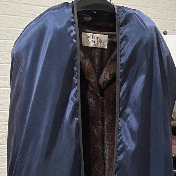 Women's Mink Coat - Dark Brown - Size L - Picture 4 of 5